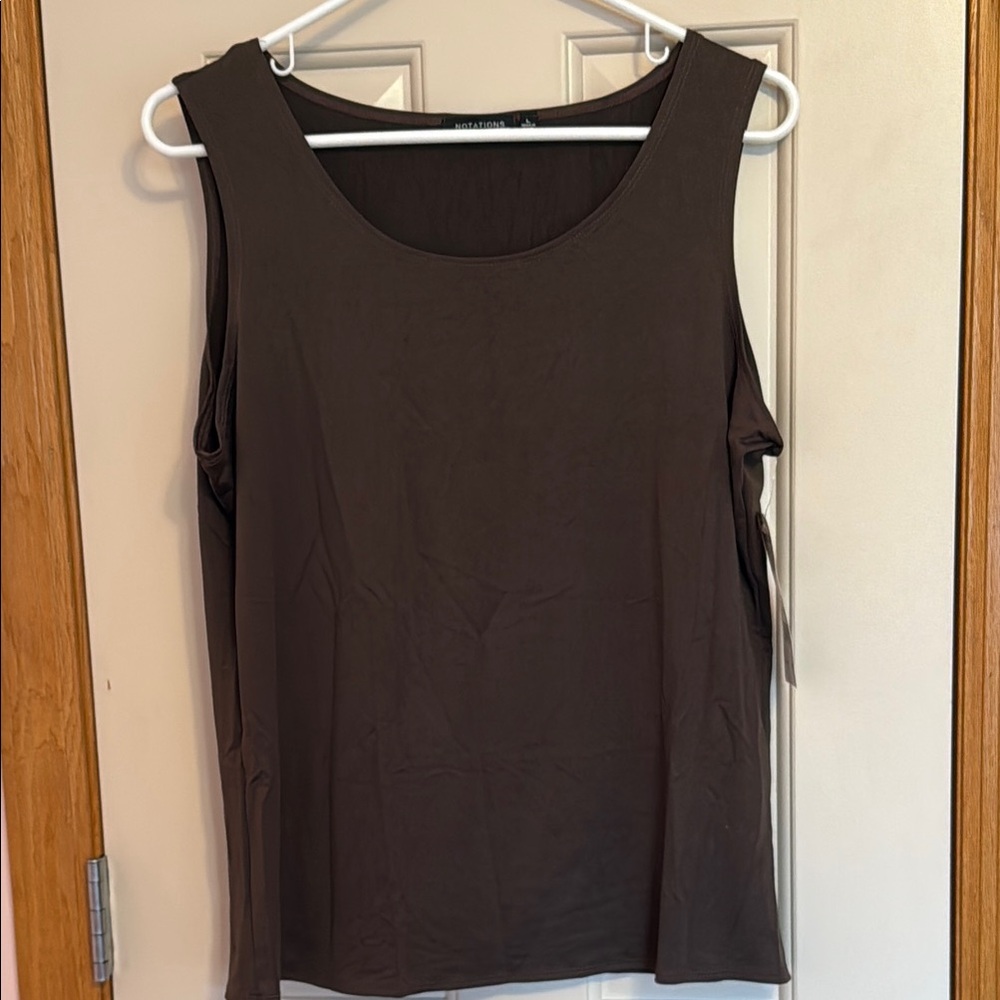 NWT Notations Brown Sleeveless Top